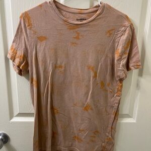 Goodfellow & Co Men's Brown and Orange Tie-Dye Tee